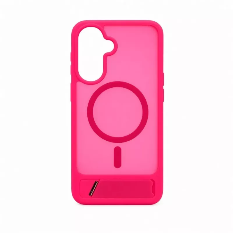 Evelatus Custodia gommata MagSafe con supporto per Samsung Galaxy A17 4G / A17 5G, rosa