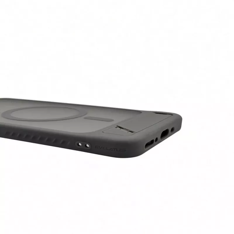 Evelatus Custodia gommata MagSafe con supporto per Samsung Galaxy A17 4G / A17 5G grigio fumo