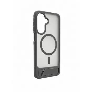 Evelatus Custodia gommata MagSafe con supporto per Samsung Galaxy A17 4G / A17 5G grigio fumo