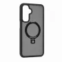 Evelatus Samsung Galaxy A17 4G / A17 5G Custodia protettiva con MagSafe e supporto anello opaco nero