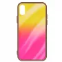 Evelatus Custodia in Vetro Temperato Water Ripple Gradient per Samsung Galaxy A20e Giallo-Rosa