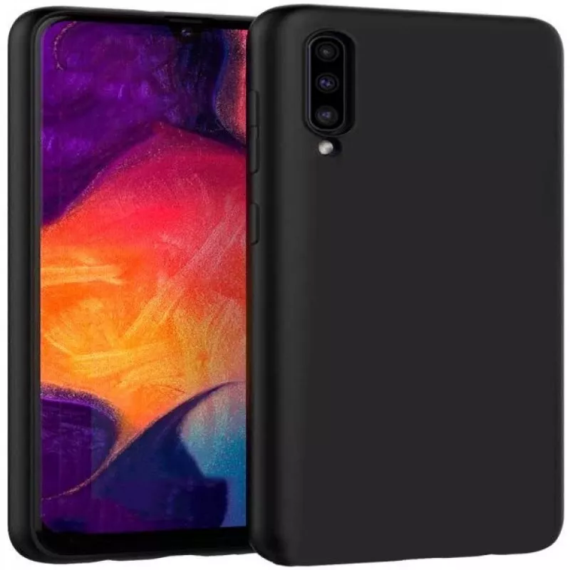 Evelatus Samsung Galaxy A30s/A50/A50s Custodia in silicone Nano Soft Touch TPU nero