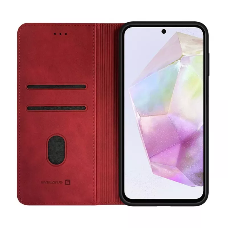 Evelatus Custodia a libro per Samsung Galaxy A35 Folio rosso