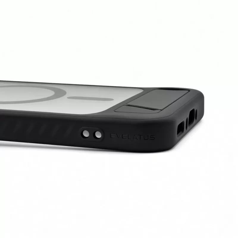 Evelatus Samsung Galaxy A37 / A36 Custodia MagSafe gommata con supporto nera