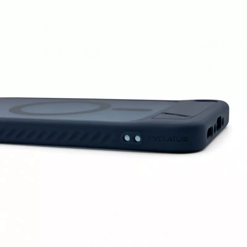Evelatus Samsung Galaxy A37 / A36 Custodia MagSafe gommata con supporto blu navy