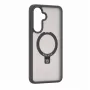 Evelatus Samsung Galaxy A37 / A36 Custodia Shield con MagSafe e supporto, grigio fumo opaco