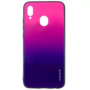 Evelatus Custodia in Vetro Temperato Anti-Explosion Water Ripple Gradient Color Rosa-Viola Sfumato per Samsung Galaxy A40