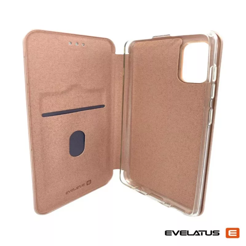Evelatus Custodia a Libro per Samsung Galaxy A41 Oro Rosa
