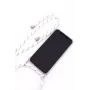 Evelatus Samsung Galaxy A50s Custodia con Cordino a Strisce Bianche Trasparente