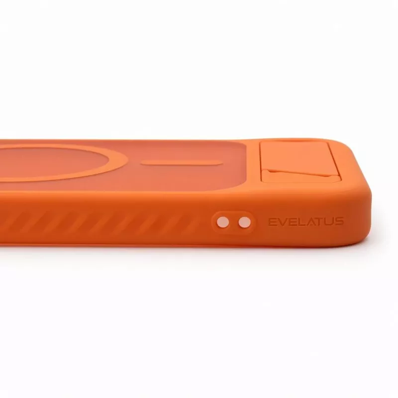 Evelatus Samsung Galaxy A57 Custodia MagSafe gommata con supporto arancione