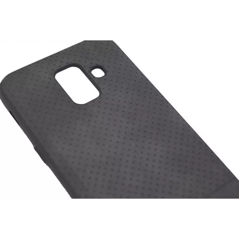 Evelatus Custodia TPU con Piastra in Metallo per Supporto Magnetico per Cellulare Nero per Samsung Galaxy A6 2018