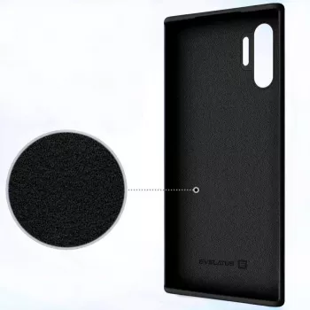 Evelatus Custodia in Silicone Premium Soft Touch per Samsung Galaxy Note 10 Plus Nero