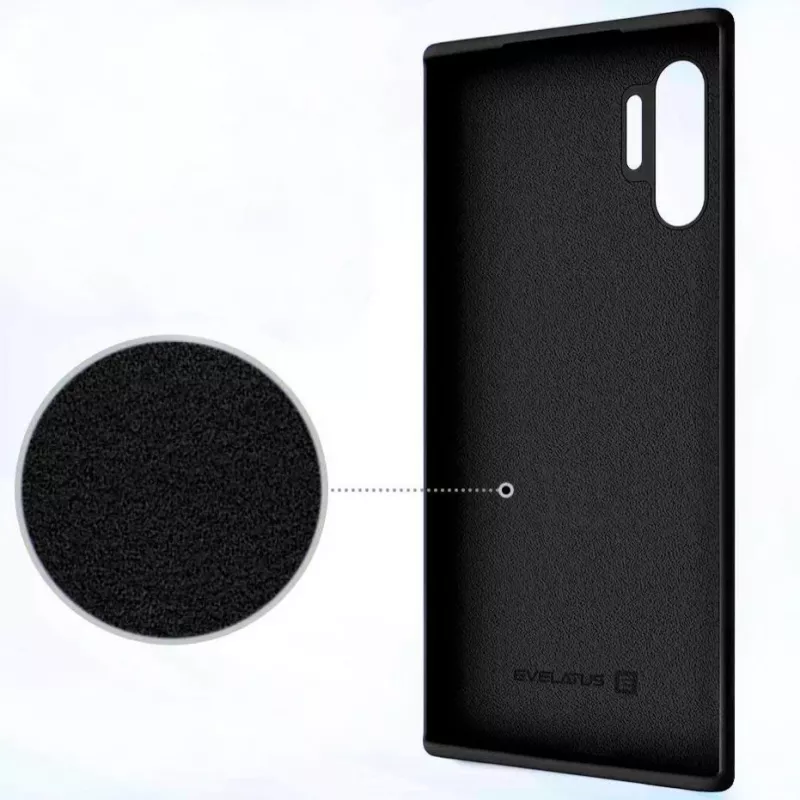 Evelatus Custodia in Silicone Premium Soft Touch per Samsung Galaxy Note 10 Plus Nero