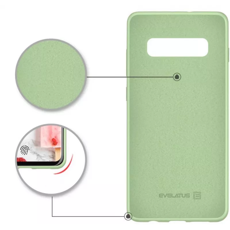 Evelatus Samsung Galaxy S10+ custodia in nano silicone Soft Touch TPU menta