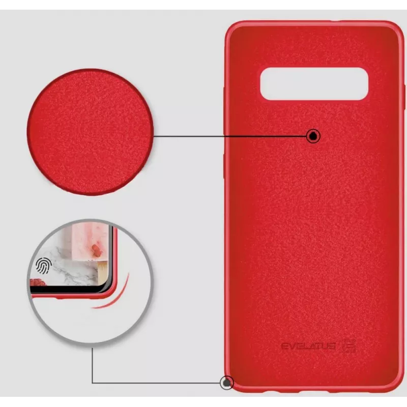 Evelatus Samsung Galaxy S10 Custodia in silicone nano Soft Touch TPU rossa
