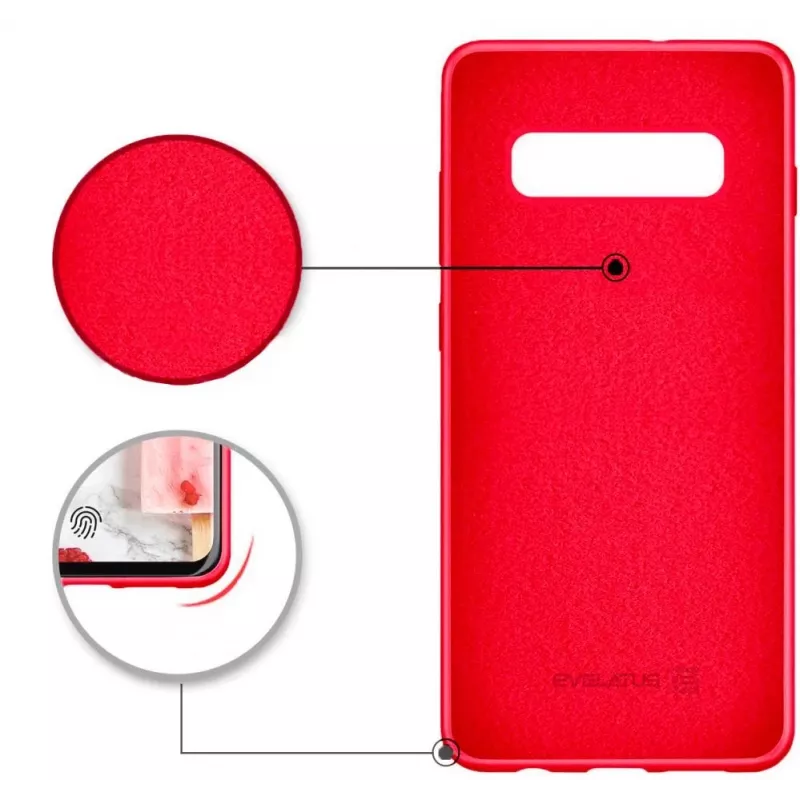 Evelatus Samsung Galaxy S10 Plus Custodia morbida in silicone Rossa