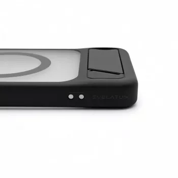 Evelatus Custodia in gomma MagSafe con supporto per Samsung Galaxy S26 nero