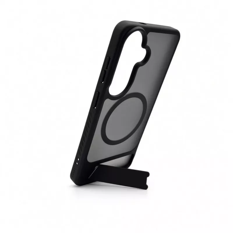 Evelatus Custodia in gomma MagSafe con supporto per Samsung Galaxy S26 nero
