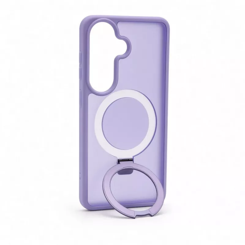 Evelatus Samsung Galaxy S26 Shield cover con MagSafe e supporto, anello opaco, lilla lavanda