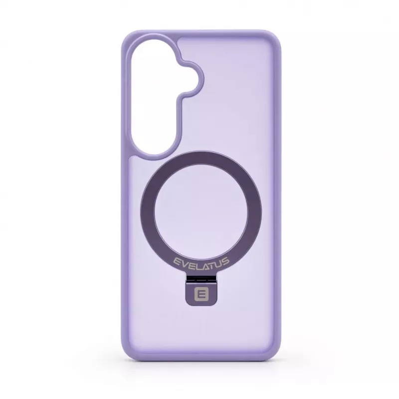 Evelatus Samsung Galaxy S26 Shield cover con MagSafe e supporto, anello opaco, lilla lavanda