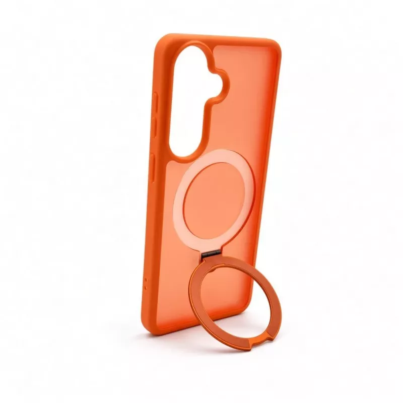 Evelatus Custodia Shield per Samsung Galaxy S26 con MagSafe e supporto, anello opaco arancione