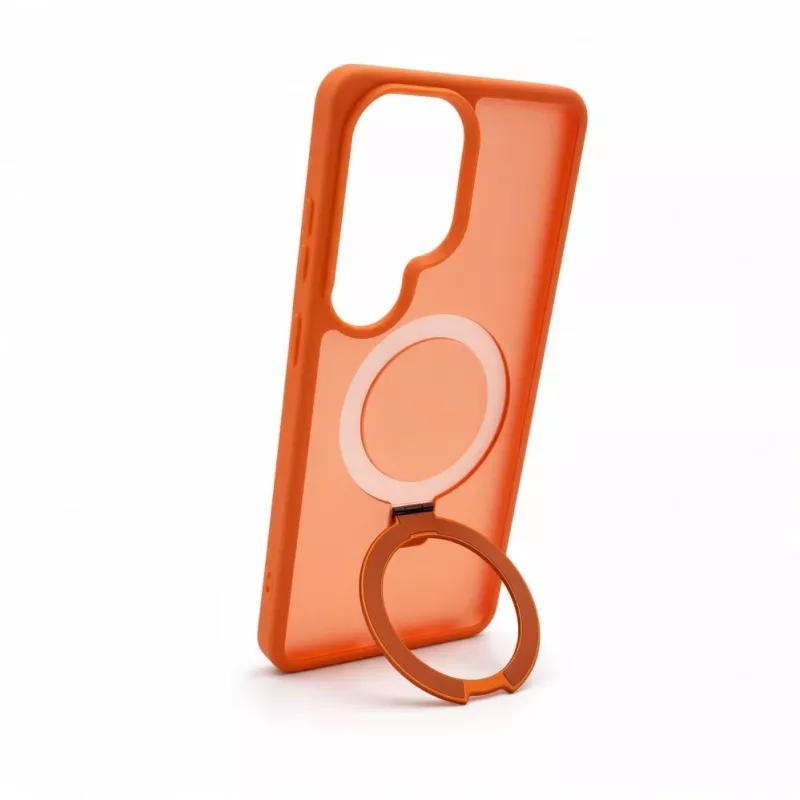 Evelatus Samsung Galaxy S26 Ultra Shield Case con MagSafe e stand anello opaco arancione