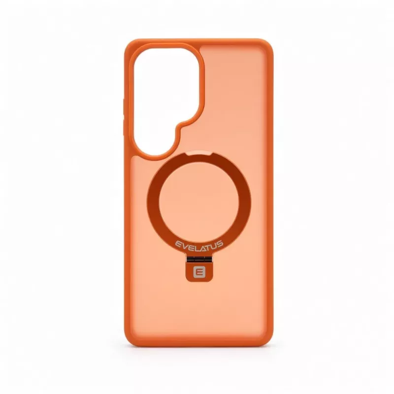 Evelatus Samsung Galaxy S26 Ultra Shield Case con MagSafe e stand anello opaco arancione
