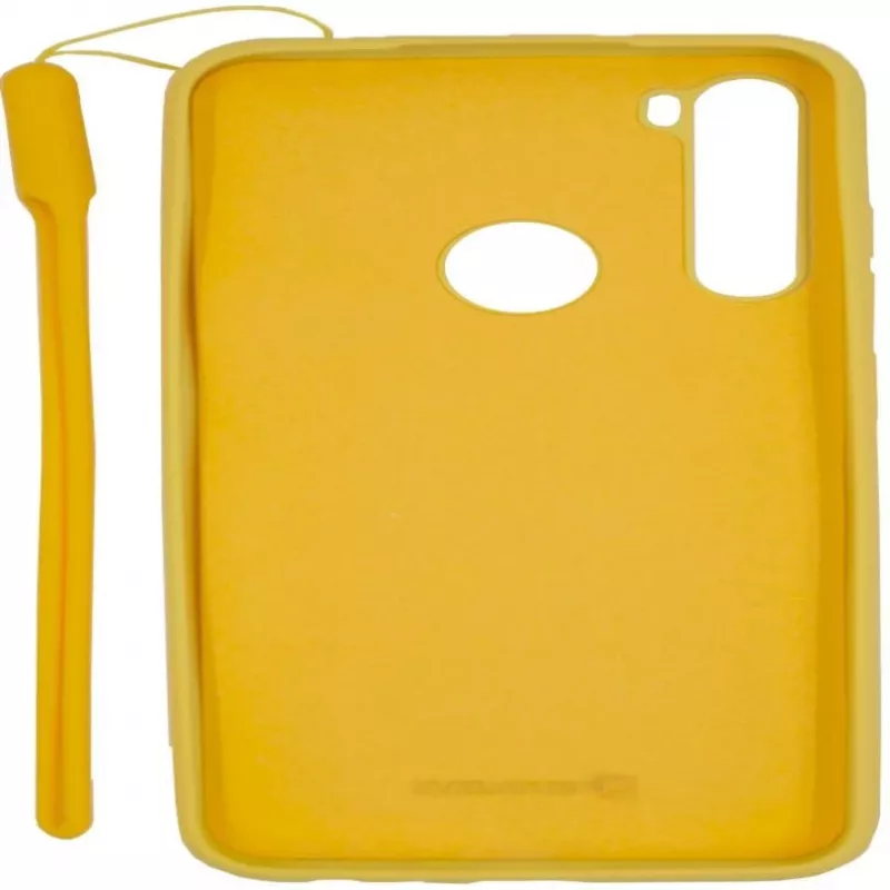 Evelatus Custodia in silicone Soft Touch con cinturino per Xiaomi Redmi Note 8 / Redmi Note 8 2021 - giallo