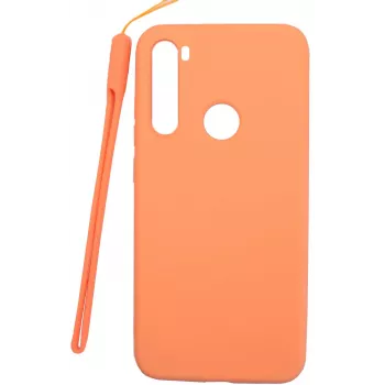 Evelatus Custodia in silicone Soft Touch con cinturino da polso per Xiaomi Redmi Note 8 / Redmi Note 8 2021 - rosa