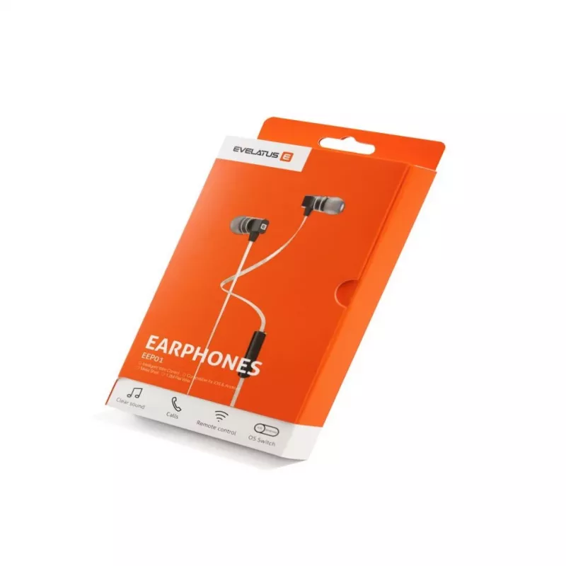 Evelatus Headset vivavoce universale EEP01 con microfono universale 3,5 mm bianco