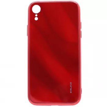 EVELATUS Water Ripple custodia in vetro temperato Full Color Electroplating per Apple iPhone XR - rosso