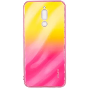Evelatus Custodia in vetro temperato antiesplosione Water Ripple Gradient Color per Xiaomi Redmi 8 gradiente giallo-rosa
