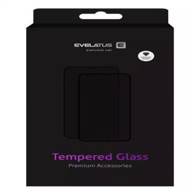Evelatus Xiaomi Redmi 9 vetro temperato piatto trasparente 0,33 mm per display con colla giapponese, antistatico