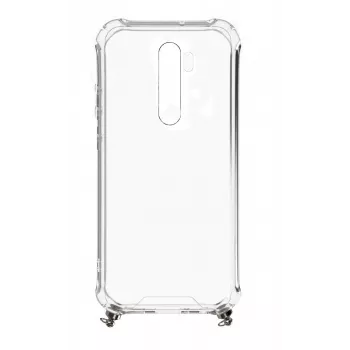 Evelatus Xiaomi Redmi Note 8 Pro cover in silicone trasparente con cinturino TPU argento