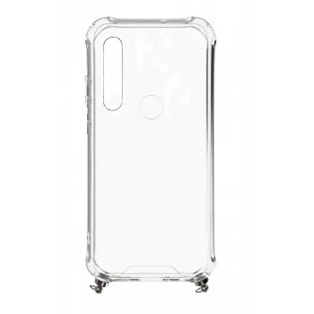 Evelatus Custodia in silicone trasparente per Xiaomi Redmi Note 8 / Redmi Note 8 2021 con cinturino TPU collana argento