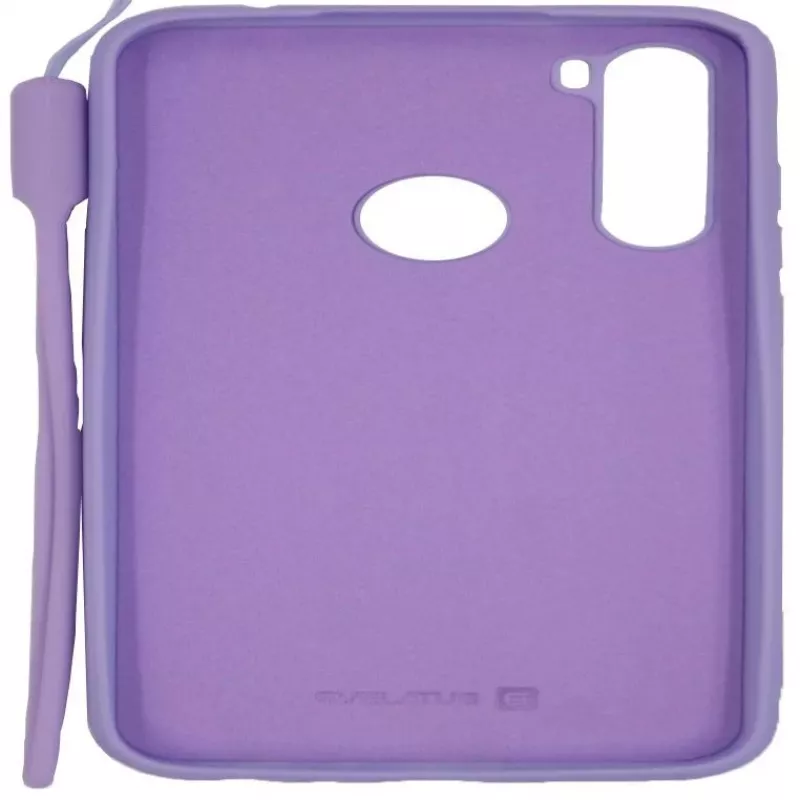 Evelatus Xiaomi Redmi Note 8 / Redmi Note 8 2021 Custodia in silicone Soft Touch con cinturino viola