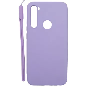 Evelatus Xiaomi Redmi Note 8 / Redmi Note 8 2021 Custodia in silicone Soft Touch con cinturino viola