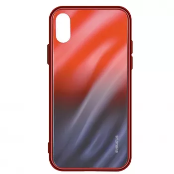 Evelatus Xiaomi Redmi Note 8 / Redmi Note 8 2021 Custodia in vetro temperato anti-esplosione Water Ripple Gradient Color rosso-nero sfumato