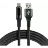 everActive CBB-1CBL cavo USB-A a USB-C intrecciato con display LCD di potenza, 1m, 3A, nero