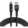 everActive CBB-1CBL cavo USB-A a USB-C intrecciato con display LCD di potenza, 1m, 3A, nero