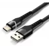 everActive CBB-1CBR cavo USB-A a USB-C con LED RGB intrecciato 1m 3A nero