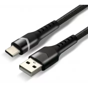 everActive CBB-1CBR cavo USB-A a USB-C con LED RGB intrecciato 1m 3A nero
