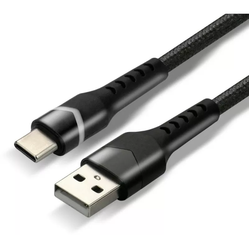 everActive CBB-1CBR cavo USB-A a USB-C con LED RGB intrecciato 1m 3A nero