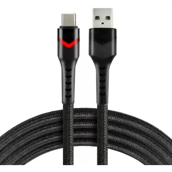 everActive CBB-1CBR cavo USB-A a USB-C con LED RGB intrecciato 1m 3A nero