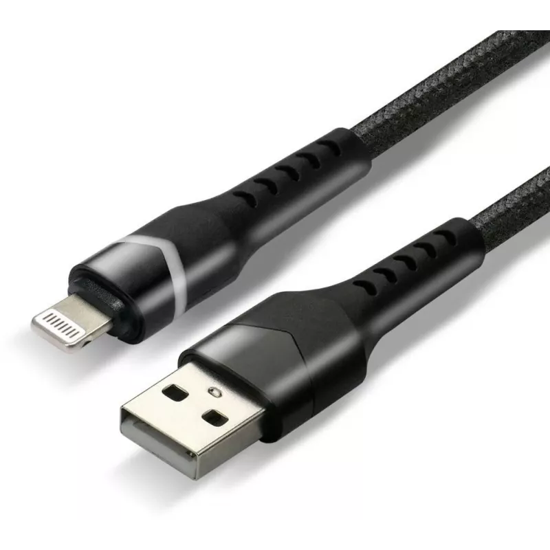 everActive CBB-1IBR Cavo USB-A a Lightning RGB LED intrecciato 1m 2.4A nero