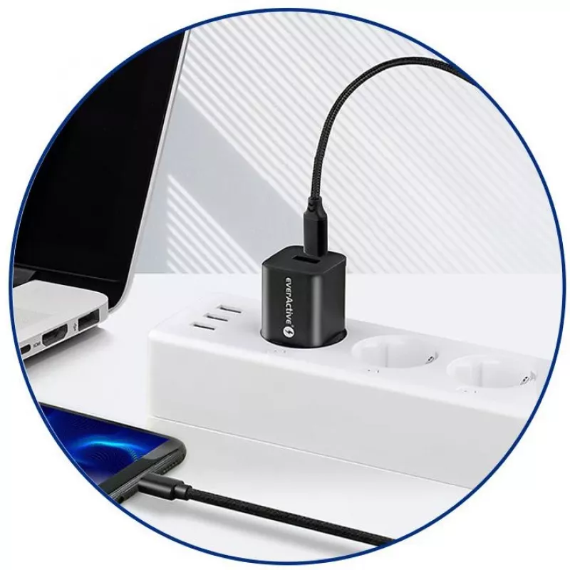 everActive CBB-1PD3 cavo USB-C a USB-C 1m PD 60W 3A nero