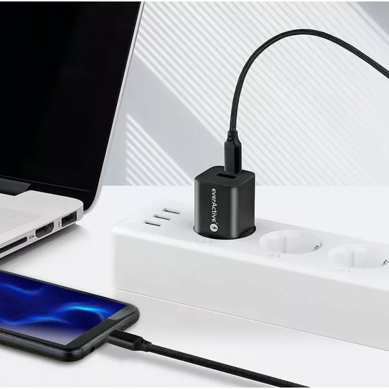 everActive CBB-1PD3 cavo USB-C a USB-C 1m PD 60W 3A nero