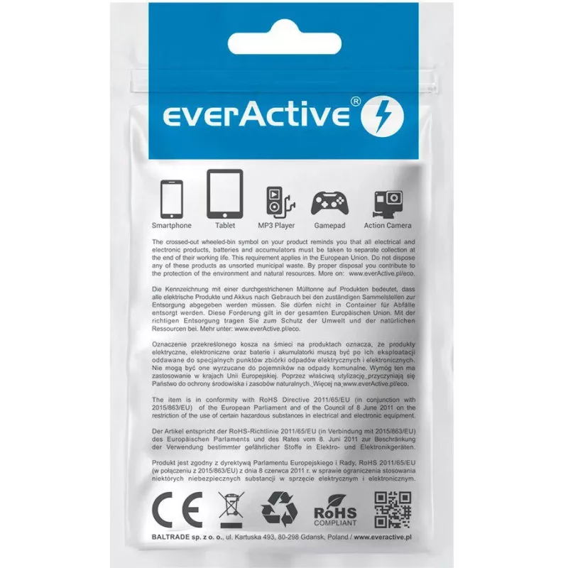 everActive CBB-1PDR Cavo USB-C a USB-C RGB LED intrecciato 100cm 3A 60W