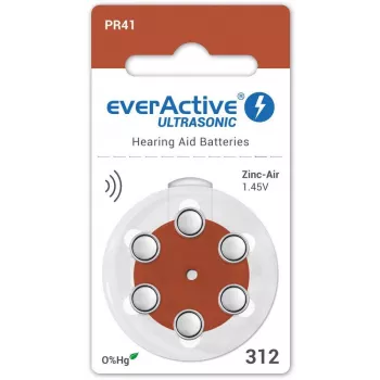 everActive ULTRASONIC 312 / PR41 Batterie per apparecchi acustici, confezione da 6