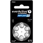 everActive ULTRASONIC IMPLANT HD 675 / PR44 batterie per apparecchi acustici, confezione da 6